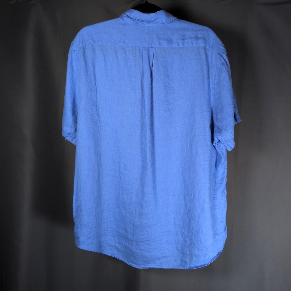 Polo Ralph Lauren Men's 100% Linen Blue Classic Fit Short Sleeve Button Shirt XL - Picture 3 of 6